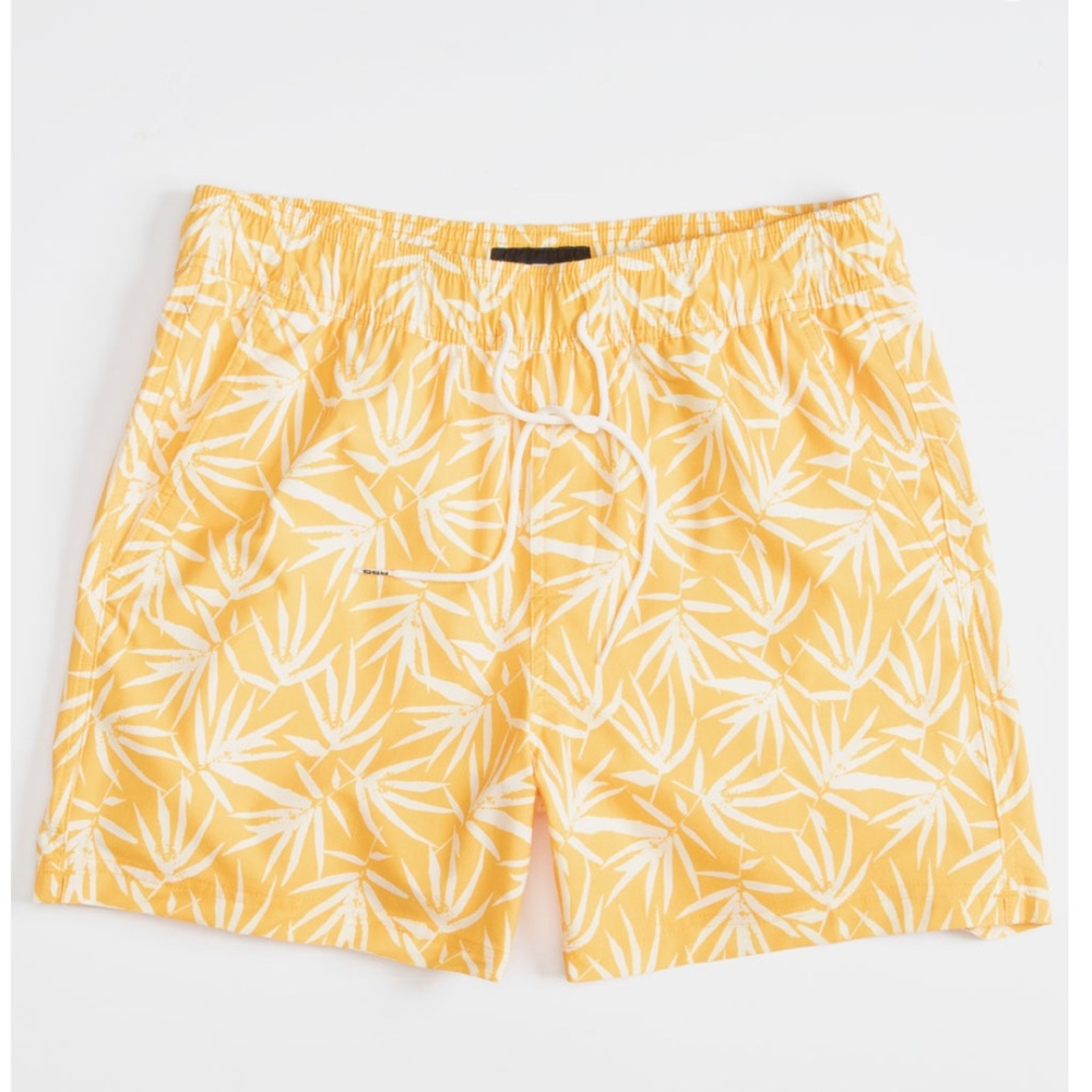 RSQ Flora Yellow/White Swim Shorts - Men’s Small